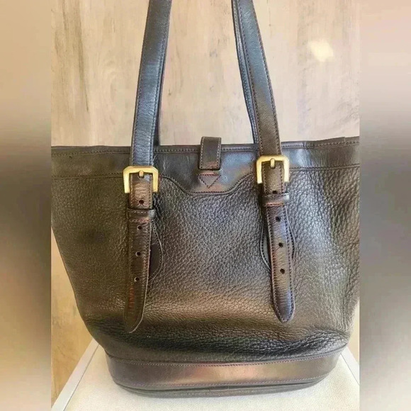 Dooney & Bourke Small Black Bucket Bag from the Metro Collection Vintage Gold - Picture 10 of 14